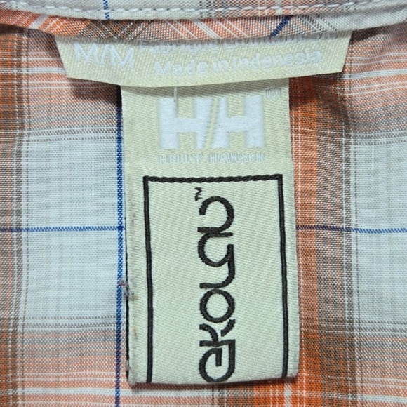 Helly Hansen Ekolab Plaid Short Sleeve Button Up Shirt Mens Medium - Picture 6 of 9